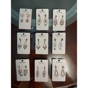 Bundle 9 Vivace Rose Gold Crystal Dangle Drop Earrings Sparkle SRhinestone